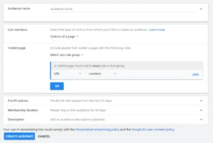 create a remarketing audience in google ads